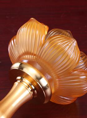 圆通工艺佛具用品铜合金水琉璃烛台 蜡烛烛台合金铜摆件 供灯