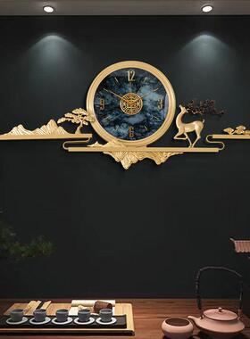 新中式钟表挂钟客厅家用创意现代网红轻奢大气表纯铜装饰高档时钟
