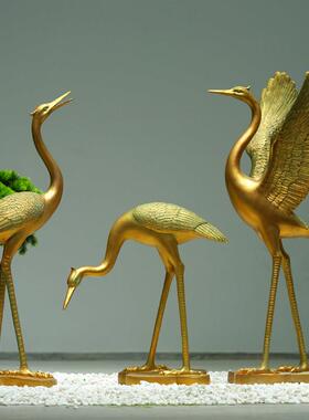 彷铜鹤户外玻璃纤维雕塑庭院园林景观水池假山落地摆件草坪摆件