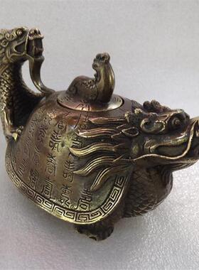 仿古件古玩铜器厂家铜器茶壶古玩做旧龙茶壶摆件地摊夜市货源