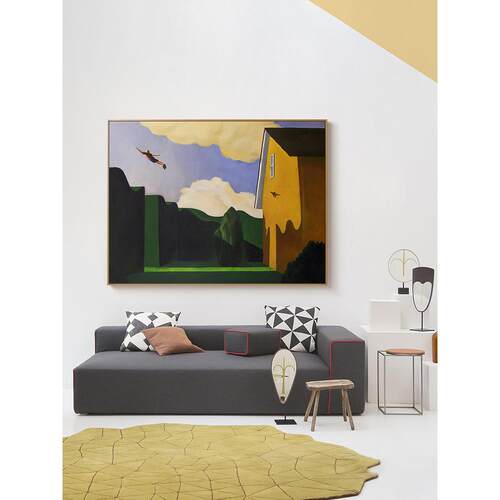 网红三小姐走大幅人物风画景术装饰艺工作室廊过壁画北欧道客厅挂 - 图2