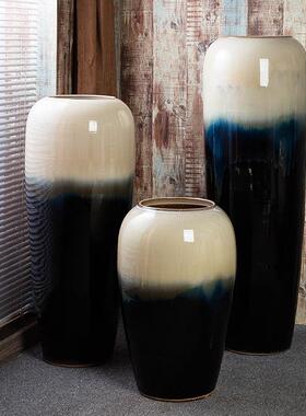 景德镇陶瓷落地大花瓶颜色釉纯手工简约现代展厅展会大厅客厅摆件