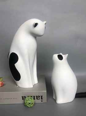 母子猫咪创意摆件客厅办公室电视柜家居树脂装饰春节搬家乔迁礼品