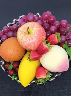 北欧软装电镀果盘仿真水果套装客厅整体橱柜展厅样板房厨房创意摆