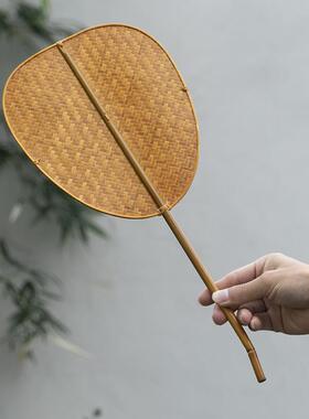 邱师傅竹木古风竹制扇民族汉服扇搭配旗袍双面竹编扇中式纳凉扇子