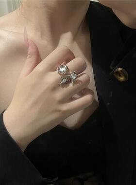 三件套~小清新戒指女潮小众设计高级感欧泊个性百搭开口食指戒