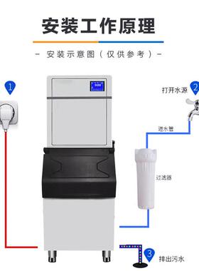 制冰机商用200-1000kg分体式方块冰奶茶店饮品kTV全自动冰块冰机