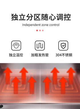 佳斯特商用1/3坑扒炉连电焗炉酒店用煎牛排大型不锈钢立式电扒炉