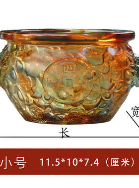 厂家直销礼品四方春秋中式琉璃开业聚宝盆客厅桌面工艺品摆件琉璃