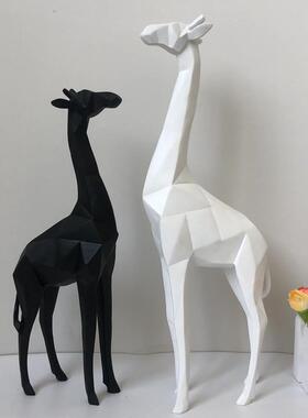 简约创意家居饰品工树脂艺品客象软装样板房摆件抽长劲厅鹿NA2064