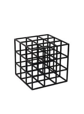 现代简约创意铁艺几何摆件正方体样板房售楼处桌面茶几书架软装