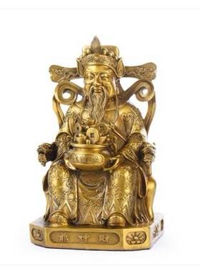 正品神铜财爷佛厅像纯铜件招财文财神爷铜像摆大号家用客店铺供奉