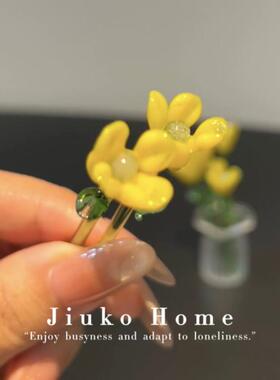 【故事里的小黄花】手工琉璃小花朵彷真花束玻璃永生花桌面装饰品