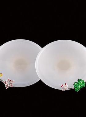 白玉供具莲花套装家用一套插香炉供水杯花瓶佛前供果盘供观音摆件