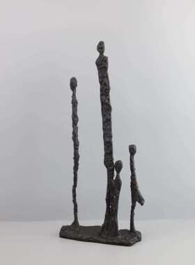 新中式创意黑色铸铁人摆件样板房电视柜卧室书房客厅桌面玄关饰品