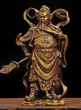 纯铜韦陀菩萨摆件 镇宅武财新款 伽蓝菩关公萨韦陀护法铜像