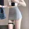 Banmi's carefully selected sports short skirt for women to wear as a light-proof walking half-length sexy high-waisted A-line hip slit skirt