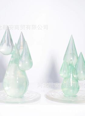 现代简约创意透明树脂水滴雕塑摆件样办法售楼处大厅玄关装饰品