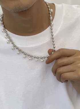 Pearl necklace simple temperament single-layer bead chain h1