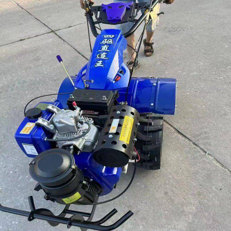 Four-wheel drive direct-connected orchard deep tillage machine, diesel 12-horsepower farmland rotator, direct-connected micro tillage machine