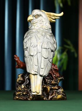 铜欣祥彩铜鹦鹉家居办公室商务礼品摆件工艺品摆设电视柜装饰品