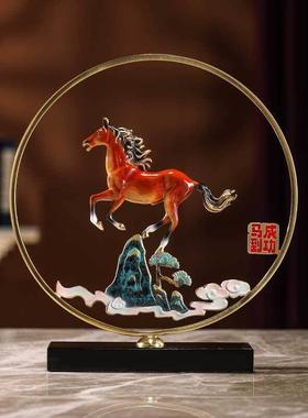 铜之父全铜马到成功马摆件办公室玄关装饰品新家入户乔迁开业礼品