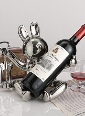 轻奢高档兔子红酒架酒托 托桌面摆件家居客厅酒柜电视柜餐柜装饰