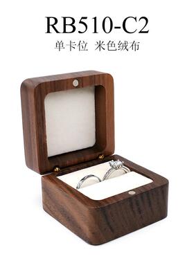 新款结求婚木质饰首饰盒小号可携式戒旅行耳指针耳吊坠迷你饰品收