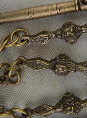 厂家直销古玩杂项铜器收藏黄铜黄铜工艺品摆件狮头九节鞭神鞭鞭子