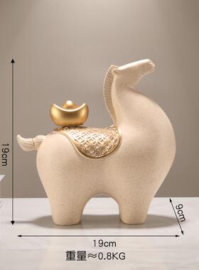 高档中马有钱招财上马摆件客酒柜厅玄关轻奢高级办公室式电视柜装