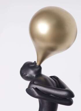 现代抽象雕塑黑色铸铁摆件装置玄关商业展厅工作室直播间装饰品