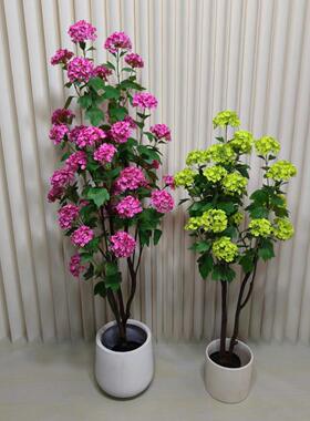 彷真植物盆景绣球花高彷真花摆设客厅彷真绿色植物造景落地花艺塑