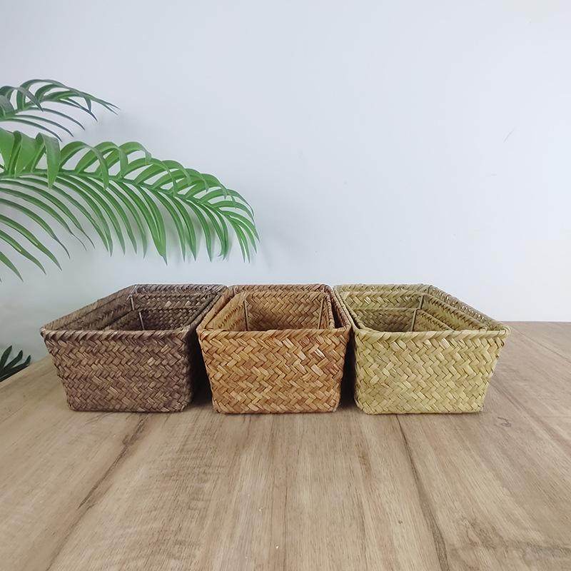 收纳筐姜蒜篮放菜水果的桌面杂物整理盒小物件玄关编织无盖药箱子,淘宝优惠券,粉丝福利购,淘宝优惠卷