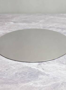 轻奢现简约形圆处不锈钢镜面效果托盘摆件样板房售楼0009代软装饰