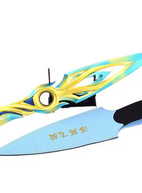 瓦罗游戏周边武器模型落英飞旋蓝色炫彩全金属30CM皮套版兵器