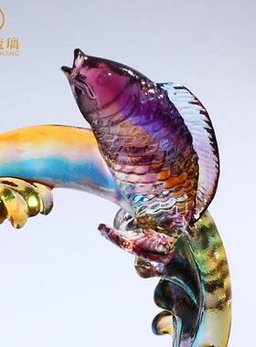 正品鱼档摆件琉璃工艺品家客厅居轻奢高创水晶小装饰品搬家乔迁礼