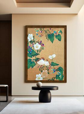 客卧喜上枝头装图饰挂厅画中式复风花鸟宋室代美学古玄关手绘油画