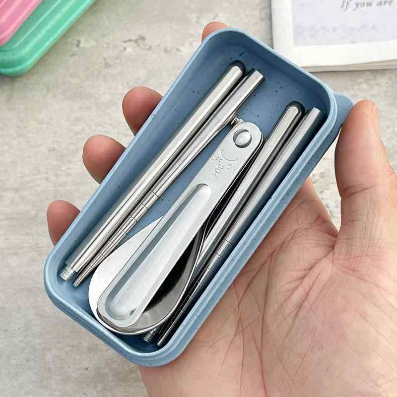 新品304不锈钢折叠餐具勺筷子户外野餐露营可携式餐具可折叠勺套,淘宝优惠券,粉丝福利购,淘宝优惠卷