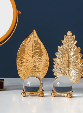 客厅电视柜摆件轻奢高档2025新款北欧轻奢电镀金属水晶球摆设酒柜