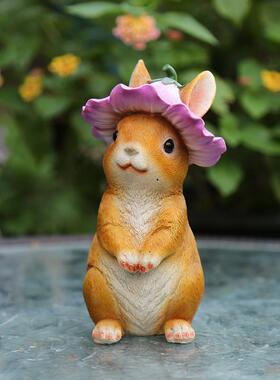 户外花园庭院卡通树脂卡通兔子摆件创意彷真园林桌面装饰景观雕塑