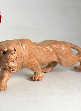 正品木小老摆件创意木质摆件立体生肖属虎客厅二生肖汽虎车内桃饰