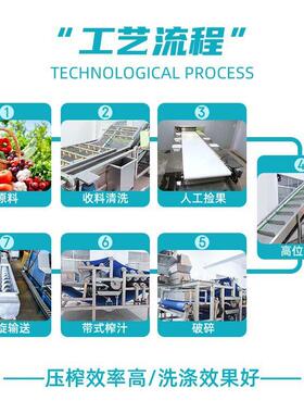 博宇草莓汁生产线 工厂水果汁加工设备 大型自动化水果榨汁机