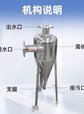 不锈钢自动旋流除砂器井水排沙除污器过滤器管道除污器离心式沉沙