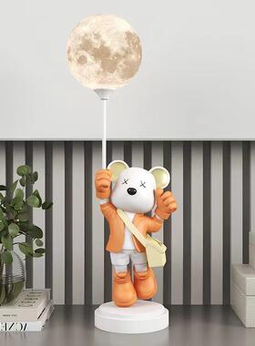 轻奢型客厅大暴力熊灯件沙发旁电视儿童房柜书RBD房家居装饰摆品