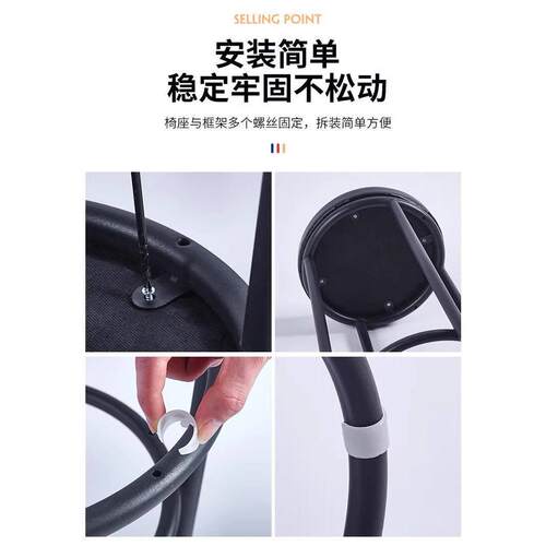 吧台凳手机柜台圆凳加高凳游戏厅收银柜台凳咖啡厅奶茶店酒吧台凳 - 图3