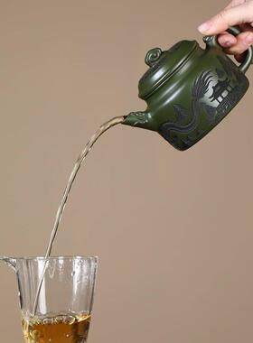 宜兴正宗紫砂壶原矿绿泥龙腾四海御龙德钟家用档泡茶壶茶具礼品