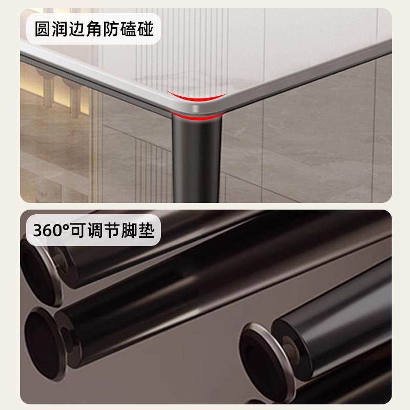 岩板餐桌家用小户型吃饭桌子现代简约餐桌出租房专用长方形桌子,淘宝优惠券,粉丝福利购,淘宝优惠卷