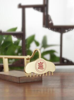 铜摆件 居家装中式饰摆件九齿钉耙风水摆件创意纯黄铜工艺品摆件