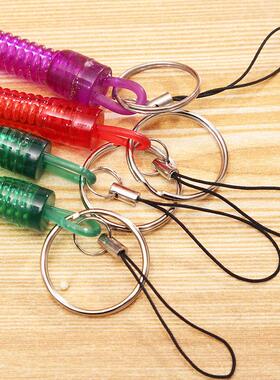 High-Quality Long Dual-Use Alloy Keychain Spring Rope Retrac