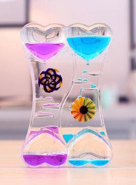 减油漏水晶油滴双心亚克力摆件工艺品沙漏学生礼品儿童玩具
